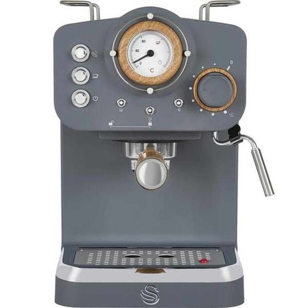 Swan Retro Espresso Machine / Grey SK22110GRYN Naamaste London