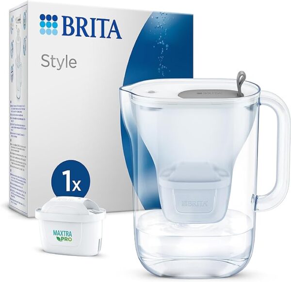 BRITA Style Water Filter Jug Grey, 1X MAXTRA PRO cartridge - Naamaste London - 1