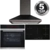 SIA Black 13 Function Self-Cleaning Oven, 5 Zone Ceramic Hob & Cooker Hood Extractor Fan - Naamaste London - 2