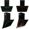SIA 70cm Black 5 Burner Gas Hob & Multi Colour LED Angled Cooker Hood - Naamaste London - 3