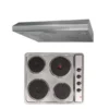 SIA 60cm 4 Zone Electric Hob / Solid Plate , Stainless Steel & Visor Cooker Hood Fan - Naamaste London - 2