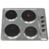 SIA 60cm 4 Zone Electric Hob / Solid Plate , Stainless Steel & Visor Cooker Hood Fan - Naamaste London - 3