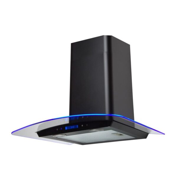 60cm Black LED Glass Chimney Cooker Hood - SIA CPTE61BL - Naamaste London - 5