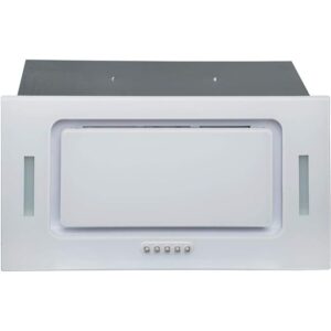 52cm White Glass Canopy Cooker Hood - SIA UCG52WH - Naamaste London - 1