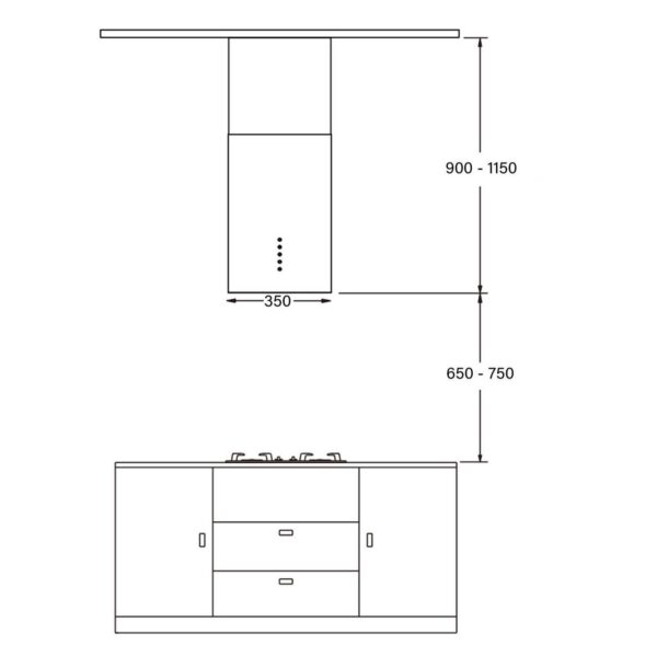 35cm Stainless Steel Island Cooker Hood - SIA CYL35SS - Naamaste London - 4