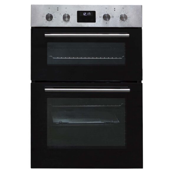 60cm Built In Electric Double Oven, Black SS - SIA DO112SS - Naamaste London - 2