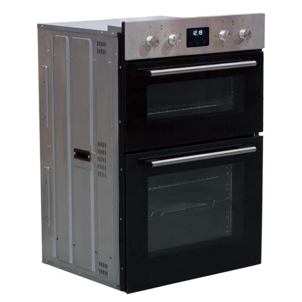 60cm Built In Electric Double Oven, Black SS - SIA DO112SS - Naamaste London - 4