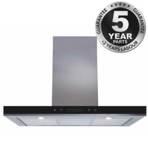 90cm SS Extractor Fan Cooker Hood - SIA LIN91SS - Naamaste London - 1