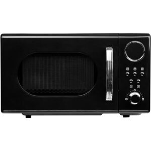 20L 700W Black Retro Microwave Oven - SIA FRM20BL - Naamaste London - 1