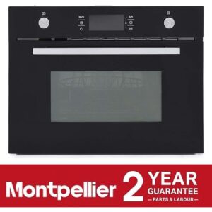 44L Black Integrated Microwave Oven - Montpellier MWBIC74B - Naamaste London - 1