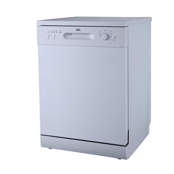 60cm White Freestanding Dishwasher, 12 Places - SIA SFSD60W - Naamaste London -2