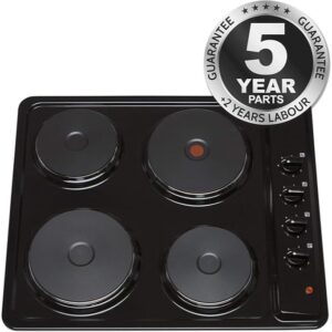 60cm 4 Zone Solid Plate Electric Hob - SIA PHP601BL - Naamaste London - 1