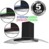 90cm Black LED Curved Glass Chimney Cooker Hood - SIA CPLE90BL - Naamaste London -7