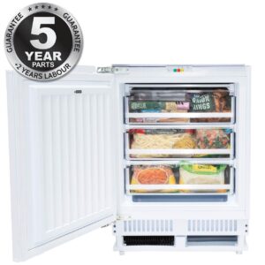 105L White Integrated Under Counter Freezer, 3 Drawer - SIA RFU103 - Naamaste London - 1
