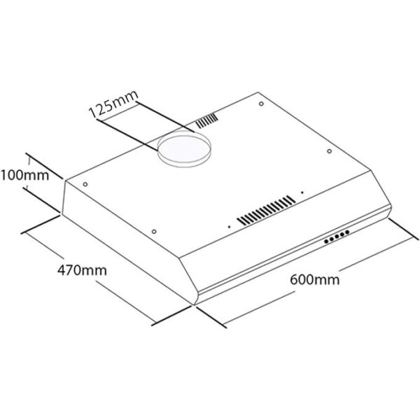 60cm White Kitchen Extractor Fan / Visor Cooker Hood - SIA STH60WH - Naamaste London - 5