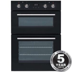 60cm Black Electric Built In Double Oven - SIA DO102 - Naamaste London - 1