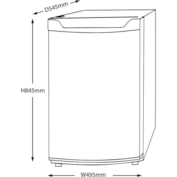 80L White Under Counter Freezer, 50cm wide - SIA UCF50WH - Naamaste London - 6