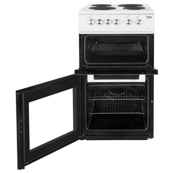 50cm Twin Cavity Electric Cooker Oven and Hob - Beko KD531AW - Naamaste London Homewares - 1