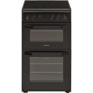 Double Electric Cooker Oven And Hob, Black - Hotpoint HD5V92KCB/UK - Naamaste London homewares -1