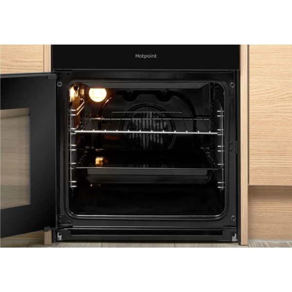 Double Electric Cooker Oven And Hob, Black - Hotpoint HD5V92KCB/UK - Naamaste London homewares -5