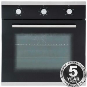 60cm Built In Electric Oven, Black - SIA SO101 - Naamaste London Homewares -1