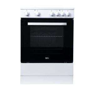 60cm Electric Cooker Oven and Hob/Freestanding, White - SIA ESCA61W - Naamaste London Homewares - 1