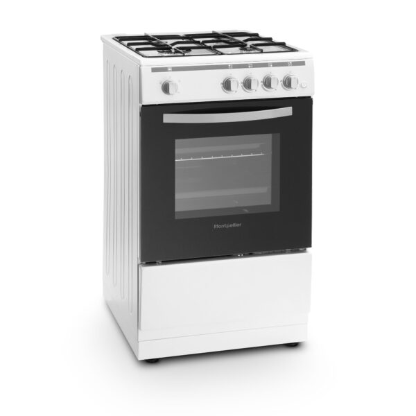 50cm Single Cavity Gas Cooker - Montpellier MSG50W - Naamaste London Homewares - 3