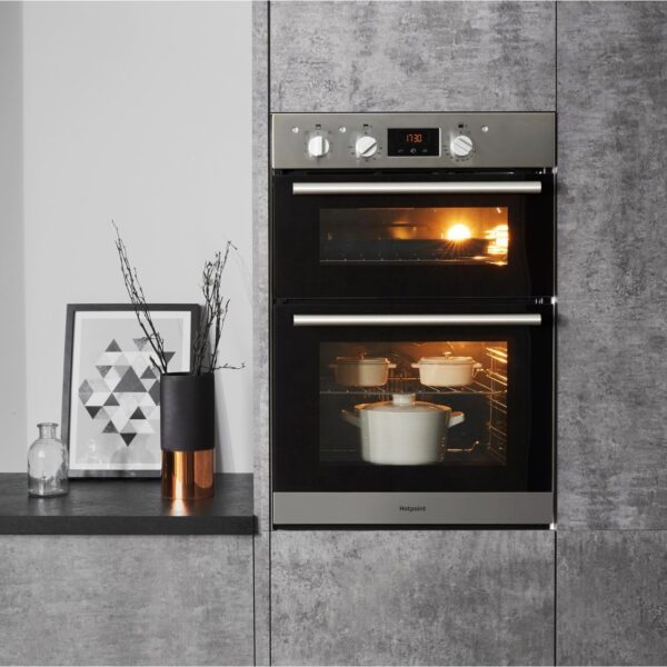 60cm Built In Electric Double Oven, Stainless - Hotpoint DD2540IX - Naamaste London Homewares - 3