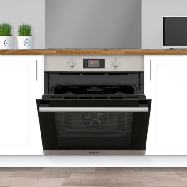 Single Electric Oven, Stainless Steel/ Built-In - Hotpoint SA2 540 H IX - Naamaste London Homewares - 3