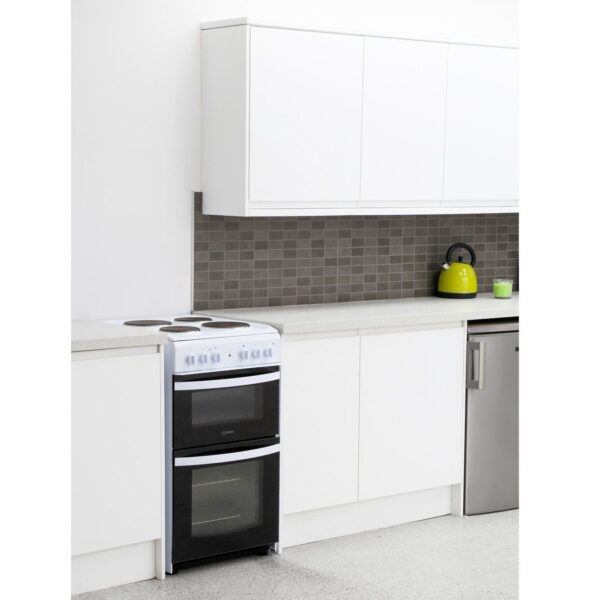 50cm Double Electric Cooker/Separate Grill, White - Indesit ID5E92KMW/UK - Naamaste London Homewares - 3
