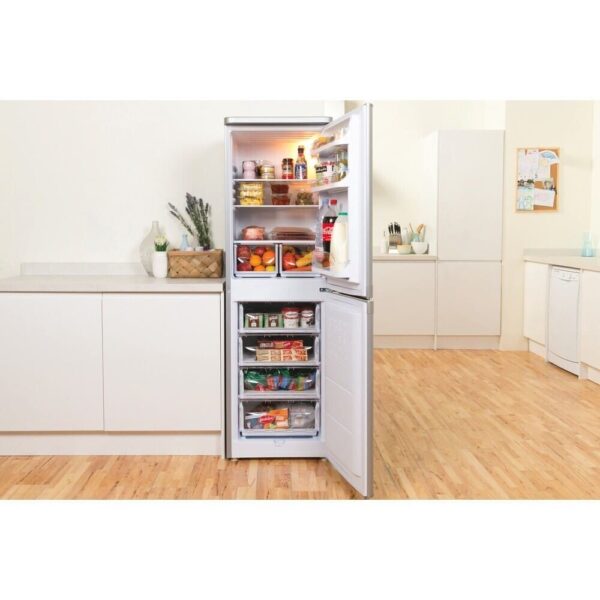 Freestanding Fridge Freezer 50 / 50 split, Silver - Indesit IBD5517 S UK 1 - Naamaste London Homeware - 5