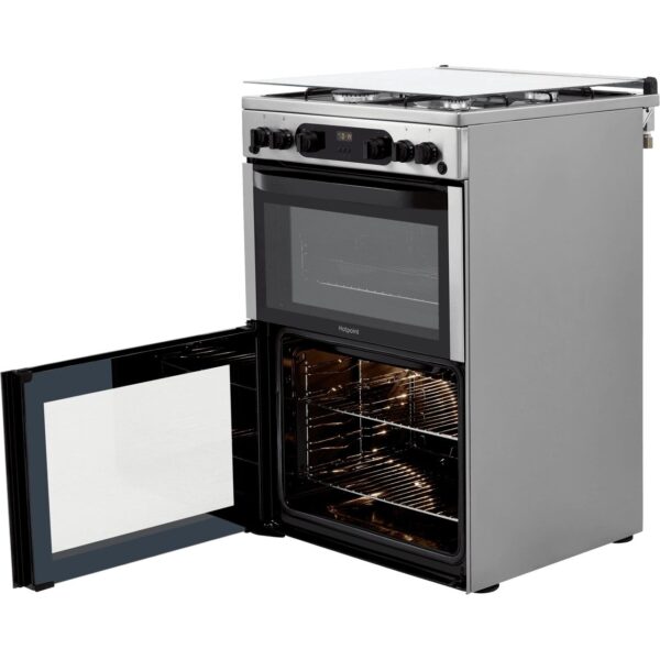 60cm Gas Cooker with Gas Hob/FreeStanding, Silver - Hotpoint HDM67G0CCX/UK - Naamaste London Homewares - 2