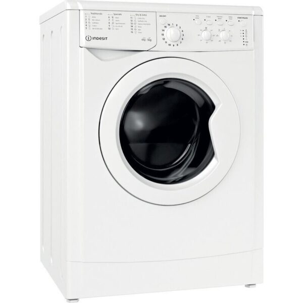 Indesit Washer Dryer 6kg in White, Freestanding - IWDC 65125 UK N - Naamaste London Homewares -1