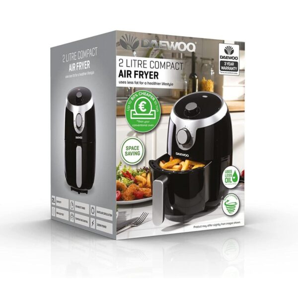 2L Daewoo Air Fryer, Single Pot Black - SDA1599GE - Naamaste London Homewares - 5