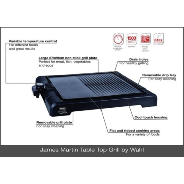 Black James Martin Table Top Grill - Wahl ZX833 - Naamaste London Homewares - 2