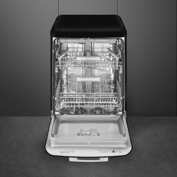 60cm Freestanding Black Dishwasher - Smeg DFFABBL - Naamaste London Homewares - 9