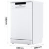 45cm White Freestanding Slimline Dishwasher - Hisense HS523E15WUK - Naamaste London Homewares - 6