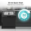 Hisense Dishwasher, 60cm Black Freestanding - HS622E90BUK - Naamaste London Homewares - 13