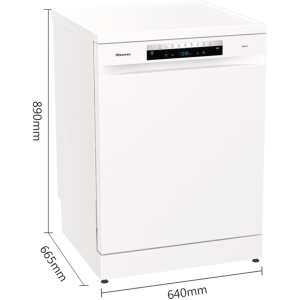 Hisense Dishwasher, White Freestanding - HS673C60WUK - Naamaste London Homewares - 3