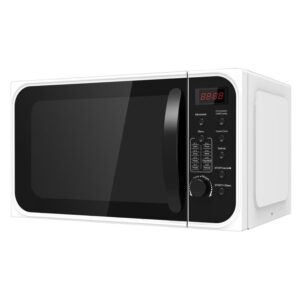 900w White Microwave Oven - SIA FCM25WH - Naamaste London Homewares - 1