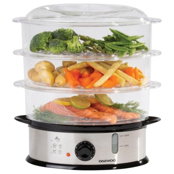 3 Tier Vegetable Food Steamer - Daewoo SDA1338 - Naamaste London Homewares - 1