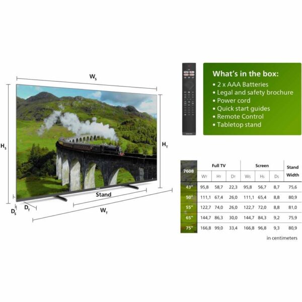 Ultra HD Philips Tv, 50 inch Smart LED - 50PUS7608/12 - Naamaste London Homewares - 4