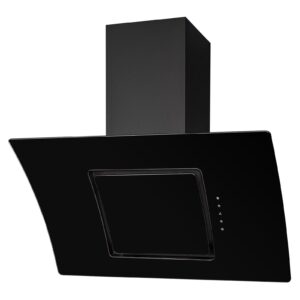 90cm Black Angled Cooker Hood / Extractor Fan - SIA AT91BL - Naamaste London Homewares- 1