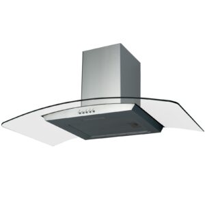 80cm Extractor Fan Cooker Hood / Curved Glass- SIA CGH80SS - Naamaste London Homewares - 1