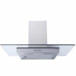 70cm Flat Glass Chimney Cooker Hood / Extractor Fan - SIA FL70SS - Naamaste London Homewares- 1