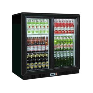 Glass Door Bottle Cooler, Black / 174 Bottles - Coolpoint HX251 - Naamaste London Homewares - 1