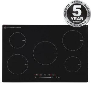 75cm Black 5 Zone Induction Hob / Touch Control - SIA INDH75BL - Naamaste London Homewares - 1