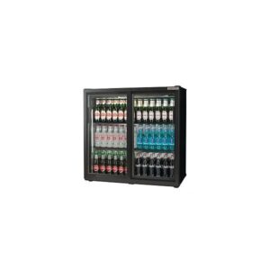 Black Double Door Display Fridge, 330ml x 174 Bottles - Autonumis RPC10001 - naamaste London Homewares - 1