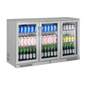 Triple Door Bottle Cooler, Stainless Steel - Sterling Pro Green SP3HC-STS - Naamaste London Homewares - 1