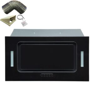 52cm Black Canopy Cooker Hood Extractor - SIA UCG52BL - Naamaste London Homewares - 1